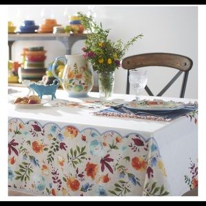 Pioneer woman, willow tablecloth, 60” x 80”